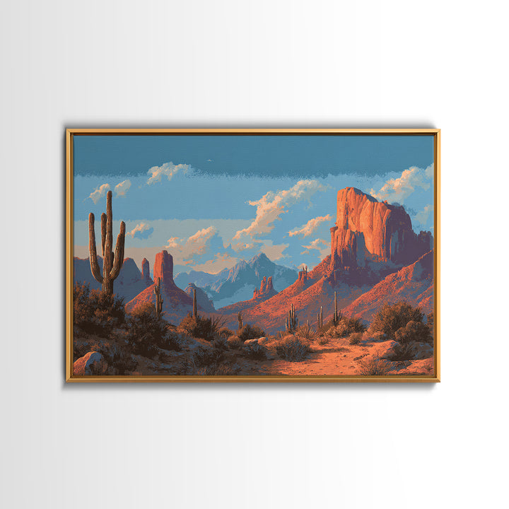 Earthy Desert Landscape Framed Canvas Print, Living Room Art, Bedroom Wall Art, Living Room Decor, Living, Minimalist Decor, LIR-3x2-40