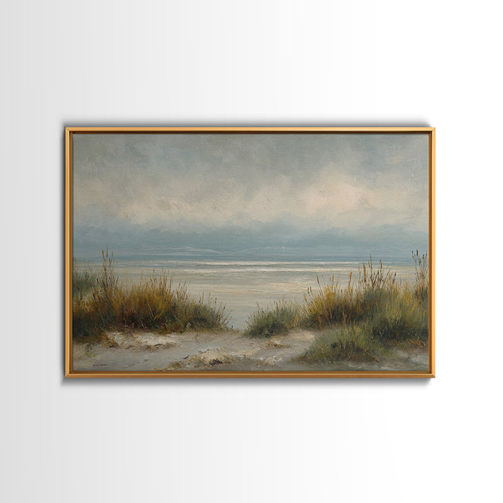 Modern Landscape with Expansive Calm Sky Framed Canvas Print, Living Room Art, Oil Painting, Living Room Decor, Living, LIR-3x2-7