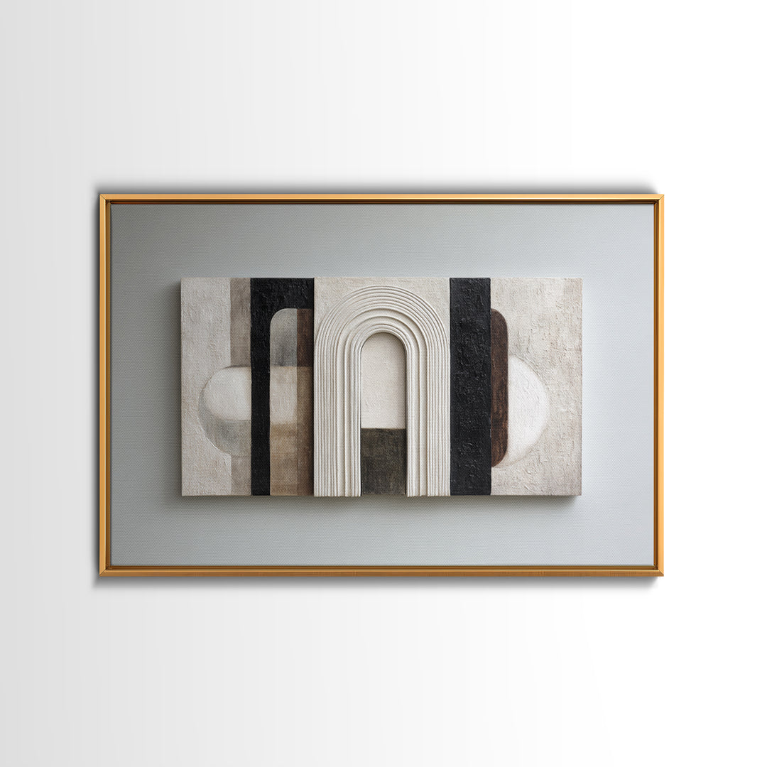 Black and White Architectural Arch Composition Canvas Print, Living Room Art, Digital Wall Art, Living Room Decor, Living, LIR-3x2-83