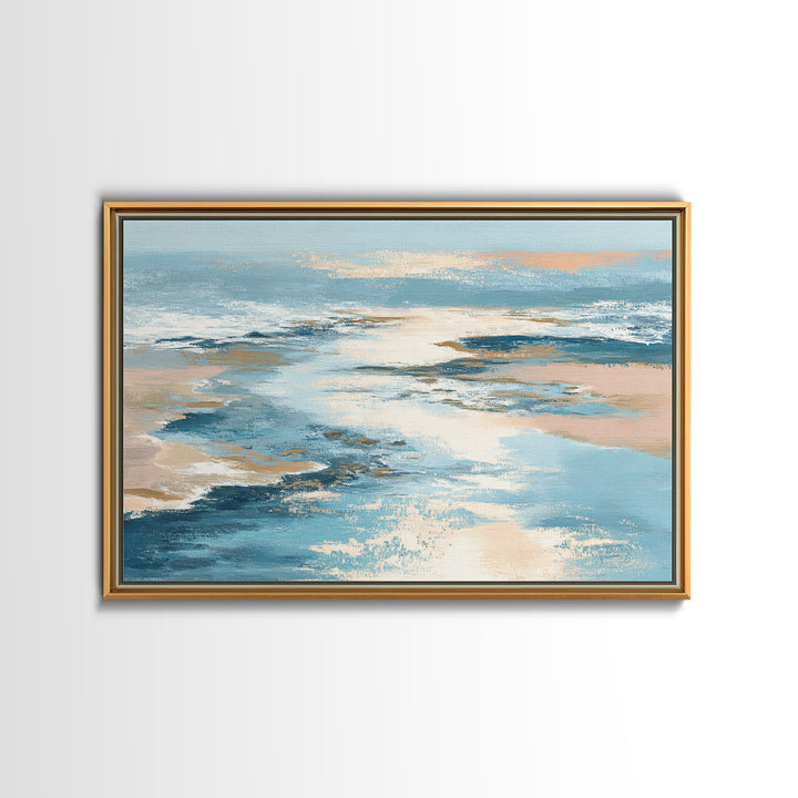 Coastal Aerial Shoreline Framed Canvas Print, Living Room Art, Art, Living Room Decor, Fine Art, Living, Art Nouveau, LIR-3x2-87