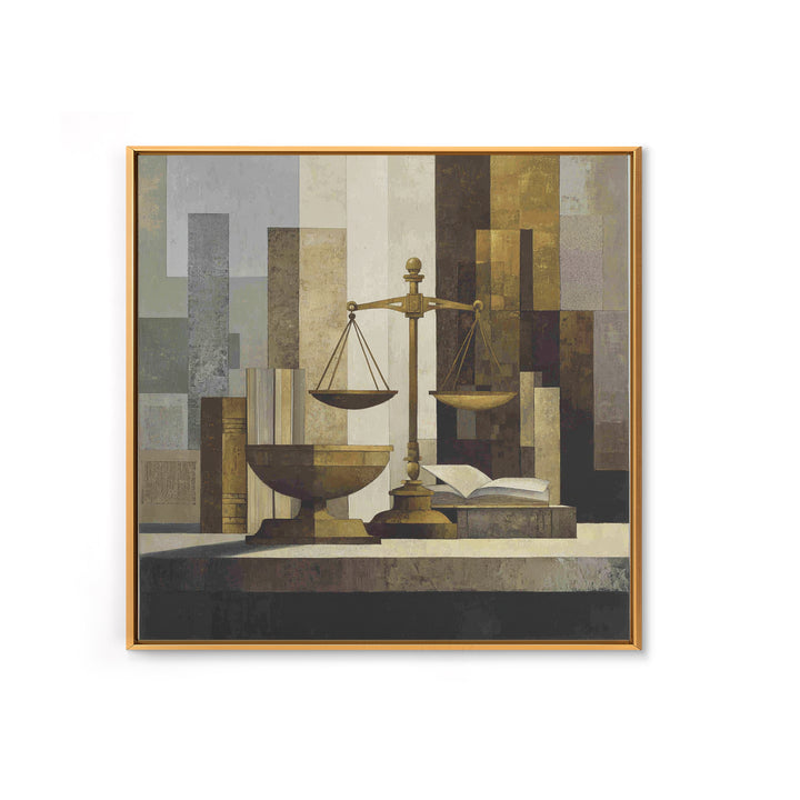 Classical Scales of Justice Framed Canvas Print, Law Office Art, Law, Office Decor, Counsel, Modern Decor, Fine Art Print, LOA-1x1-1