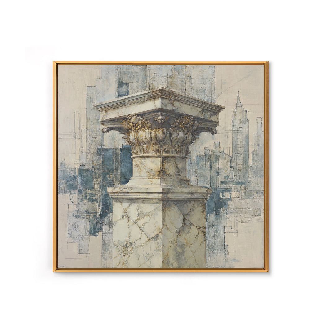 Marble Courthouse Column Study Without Building Scene Framed Canvas Print, Law Office Art, Office Art, Office Decor, Counsel, LOA-1x1-27