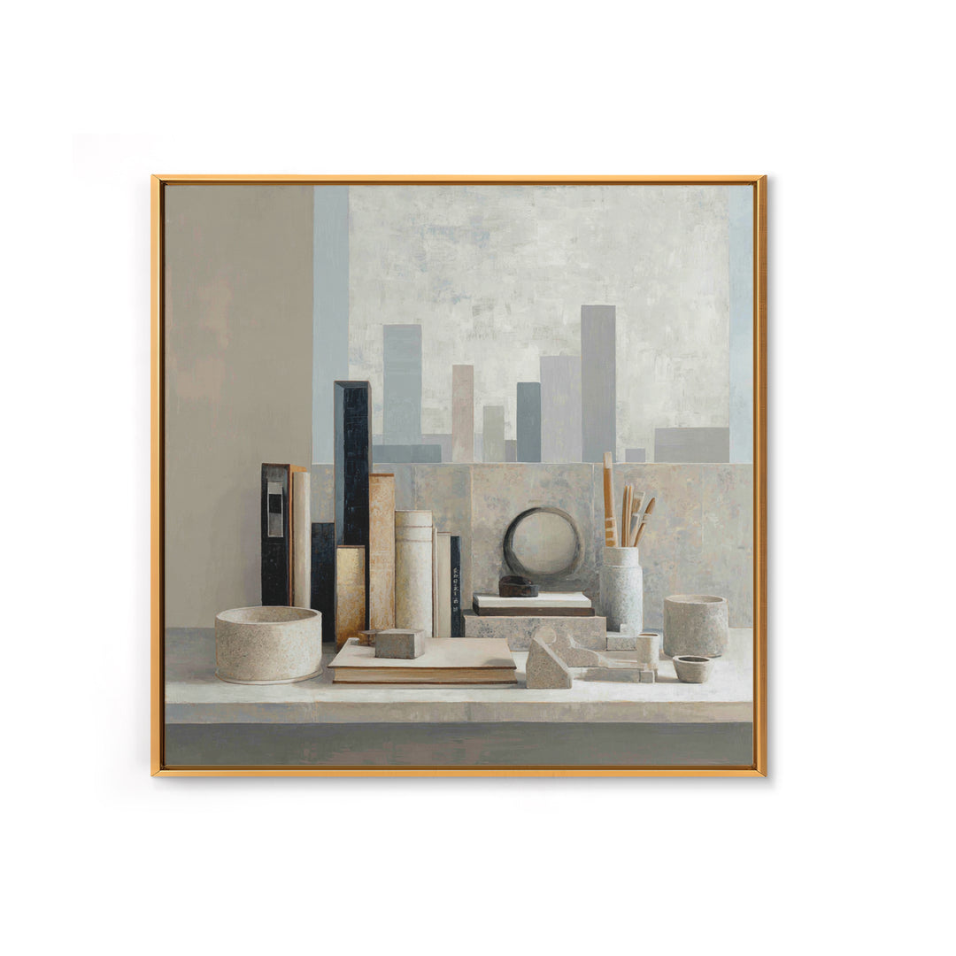Dark Academia Desk Still Life Without Readable Canvas Print, Law Office Art, Washington Dc Art, Office Decor, Counsel, LOA-1x1-57