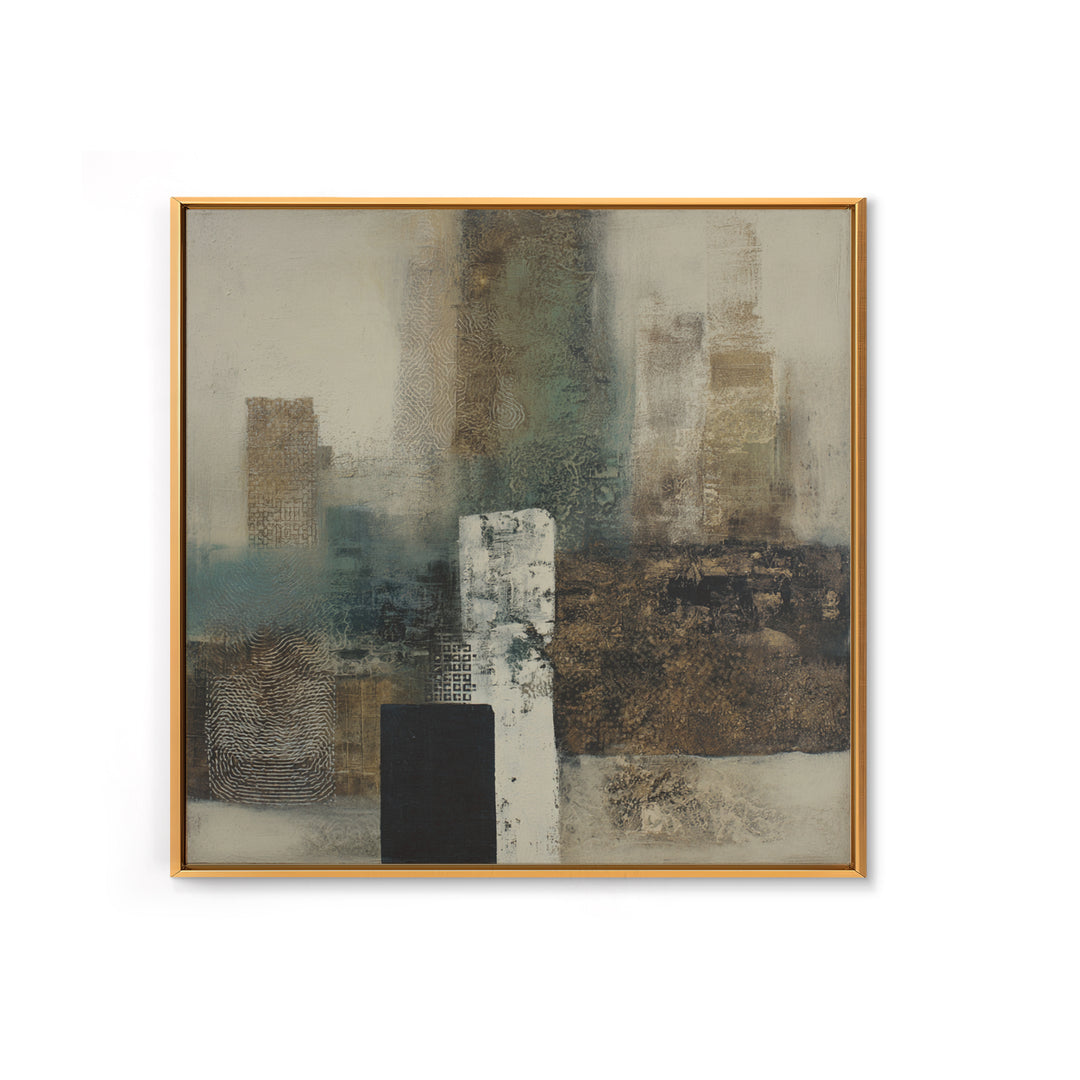 Deep Green and Walnut Toned Abstract Canvas Print, Law Office Art, Teen Girl Room Decor, Office Decor, Abstract Art, Counsel, LOA-1x1-69