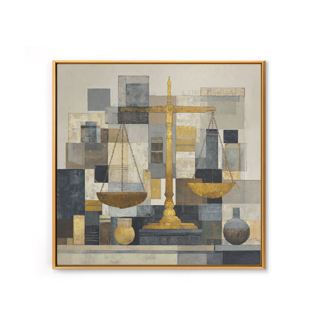 Classical Scales of Justice Canvas Print, Law Office Art, Luxury Decor, Office Decor, Oil Painting, Counsel, Printable Art, LOA-1x1-97