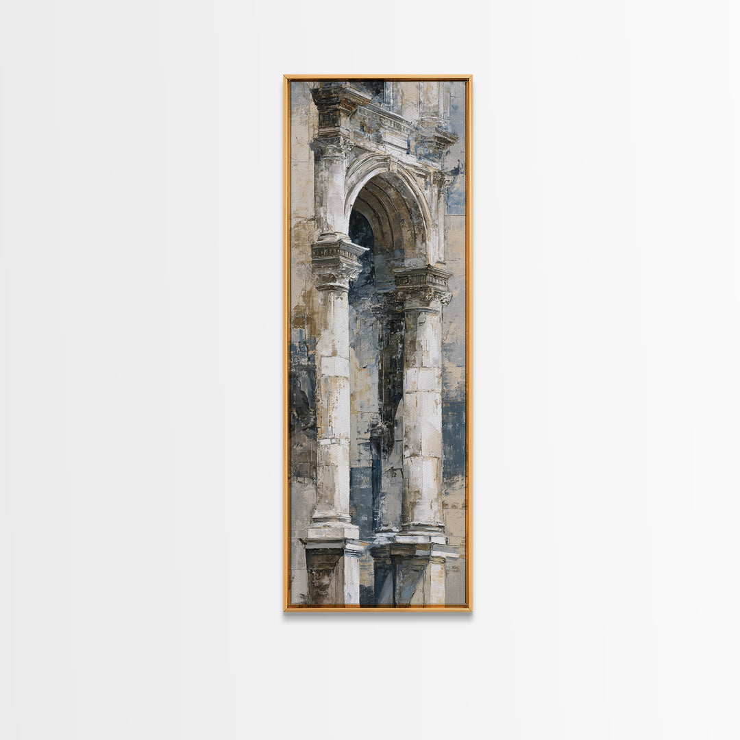 Architectural Arch and Column Abstraction Canvas Print, Law Office Art, Therapy Office Decor, Office Decor, Abstract Art, LOA-1x3-2