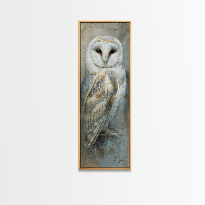 Owl Portrait Representing Wisdom Framed Canvas Print, Law Office Art, Teen Girl Room Decor, Office Decor, Fine Art, Counsel, LOA-1x3-29
