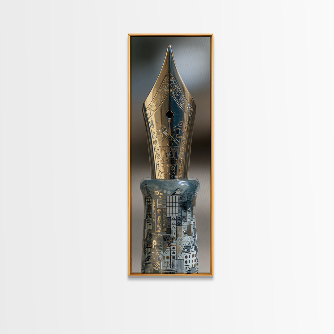 Fountain Pen Nib Closeup Canvas Print, Law Office Art, Fine Art Print, Office Decor, Fine Art, Counsel, Digital Prints, LOA-1x3-35