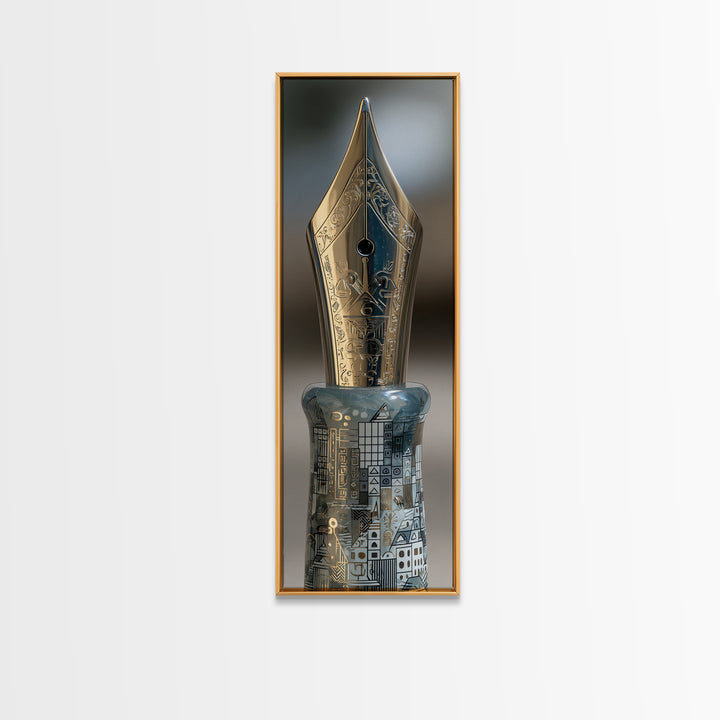 Fountain Pen Nib Closeup Canvas Print, Law Office Art, Fine Art Print, Office Decor, Fine Art, Counsel, Digital Prints, LOA-1x3-35