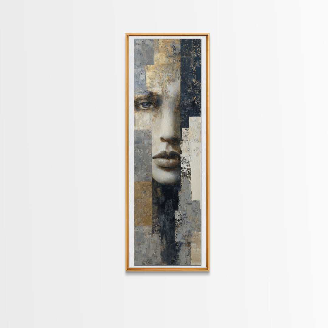 Abstract Navy and Gold Composition for Authority Canvas Print, Law Office Art, Room Decor, Office Decor, Fine Art, Counsel, LOA-1x3-40