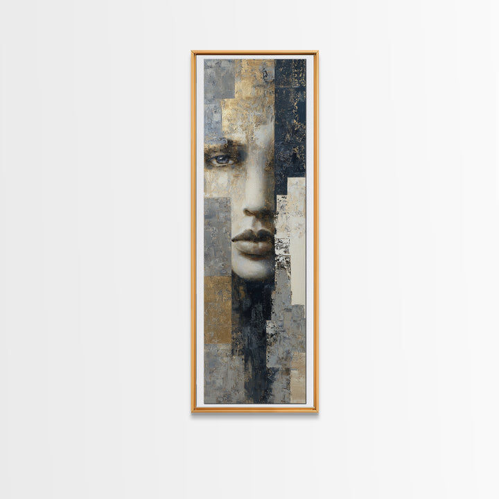 Abstract Navy and Gold Composition for Authority Canvas Print, Law Office Art, Room Decor, Office Decor, Fine Art, Counsel, LOA-1x3-40