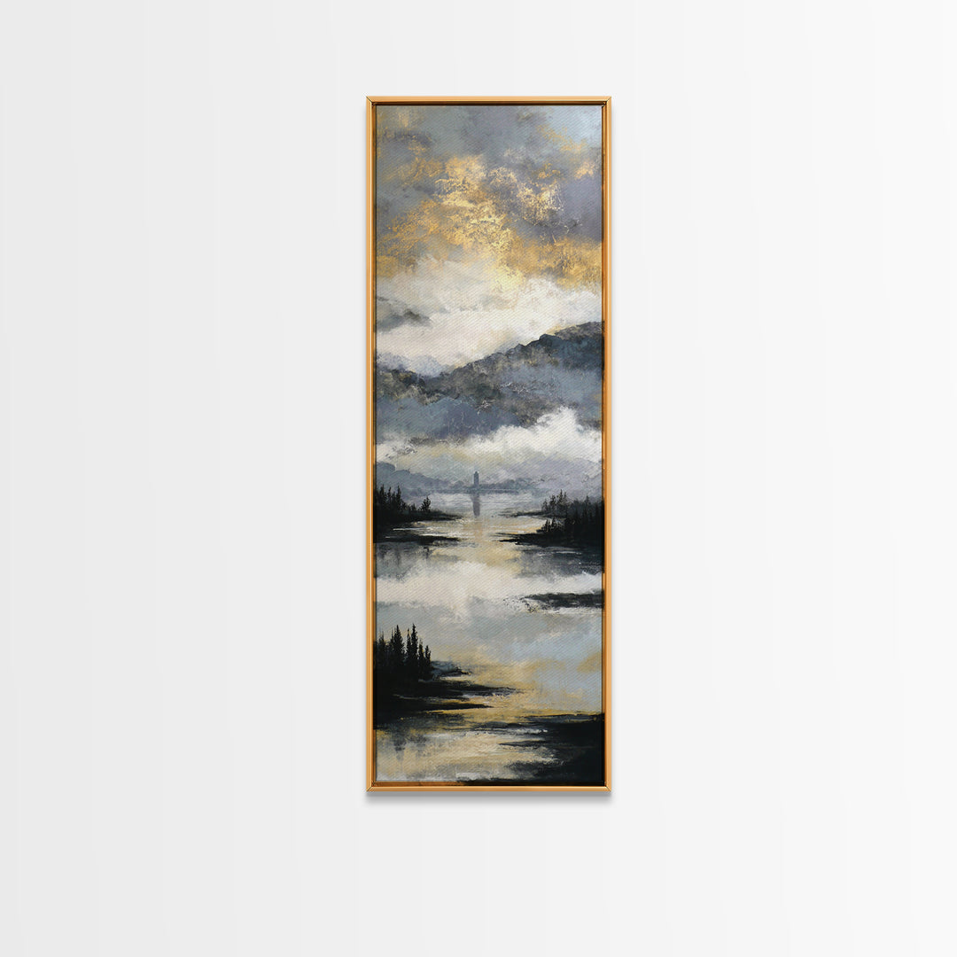 Stormy Landscape with Lighthouse as Guidance Metaphor Canvas Print, Law Office Art, Minimalist Decor, Office Decor, Counsel, LOA-1x3-47