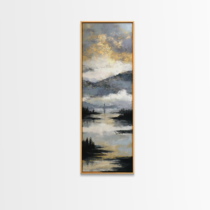 Stormy Landscape with Lighthouse as Guidance Metaphor Canvas Print, Law Office Art, Minimalist Decor, Office Decor, Counsel, LOA-1x3-47