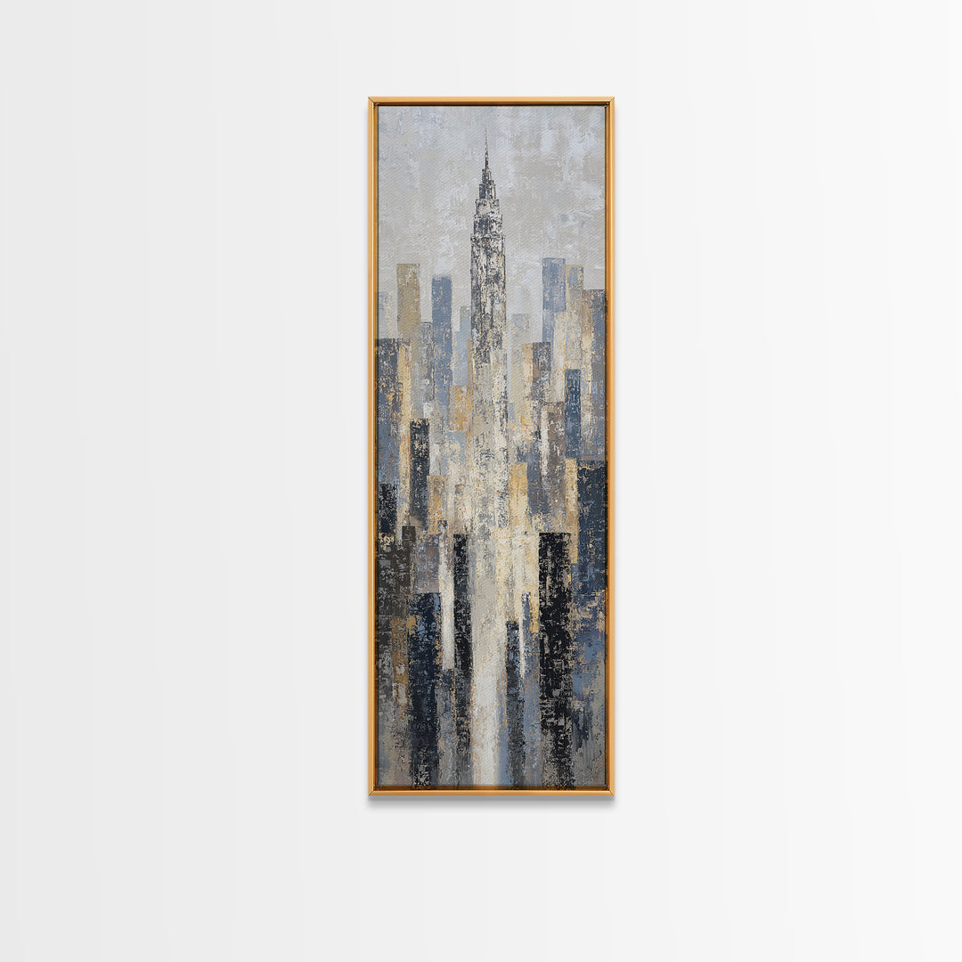 Quiet City Skyline Canvas Print, Law Office Art, Boho Decor, Office Decor, Abstract Art, Counsel, Digital Prints, Printable, LOA-1x3-48