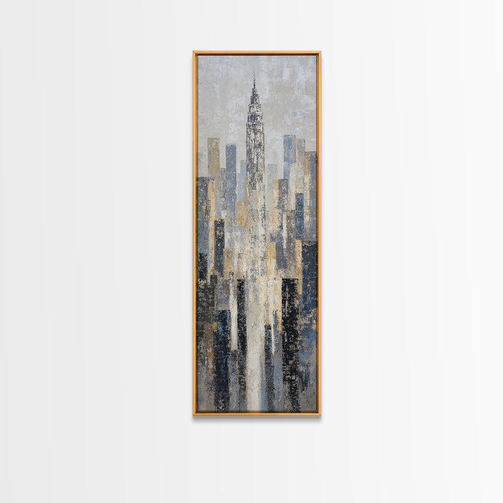 Quiet City Skyline Canvas Print, Law Office Art, Boho Decor, Office Decor, Abstract Art, Counsel, Digital Prints, Printable, LOA-1x3-48