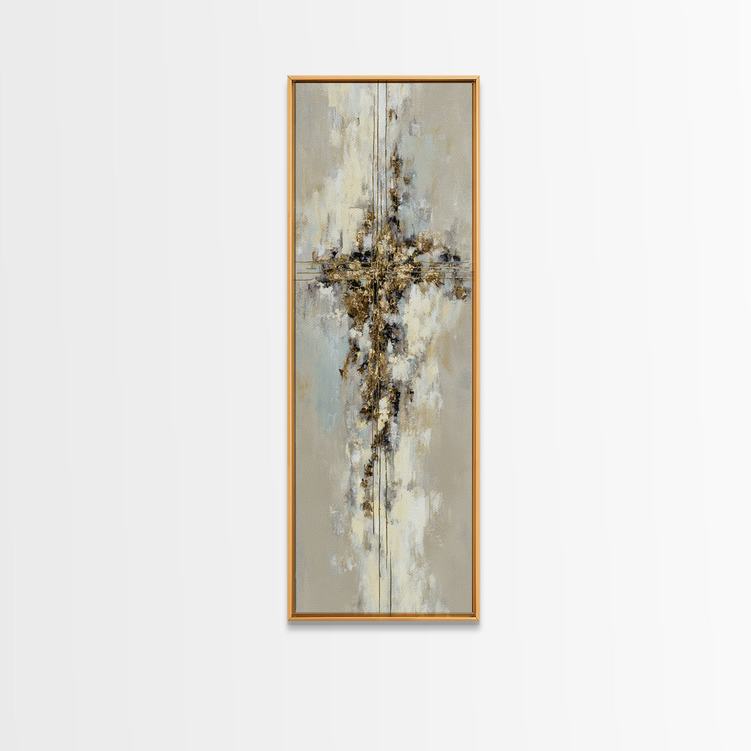 Gold Thread Knot Symbolizing Resolution Framed Canvas Print, Law Office Art, Butterfly Print, Office Decor, Oil Painting, LOA-1x3-54