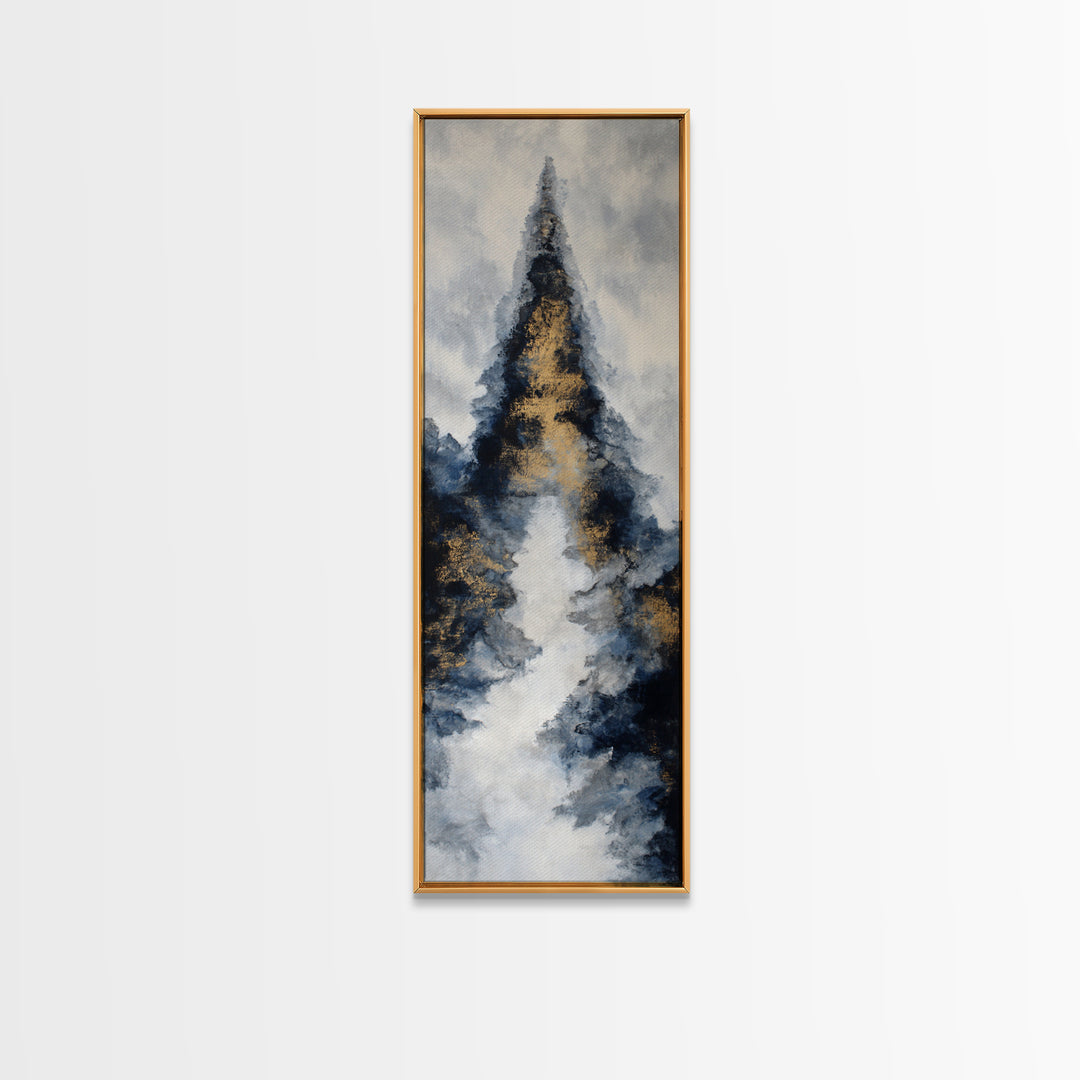 Ink Wash Mountain Symbolizing Stability Canvas Print, Law Office Art, Contemporary Art, Office Decor, Fine Art, Counsel, LOA-1x3-56