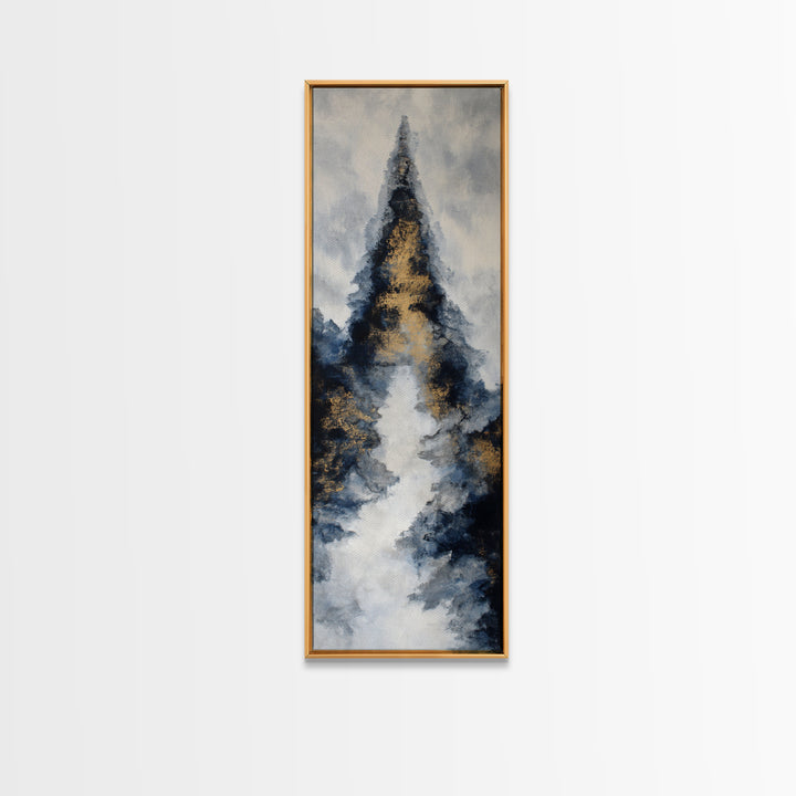 Ink Wash Mountain Symbolizing Stability Canvas Print, Law Office Art, Contemporary Art, Office Decor, Fine Art, Counsel, LOA-1x3-56