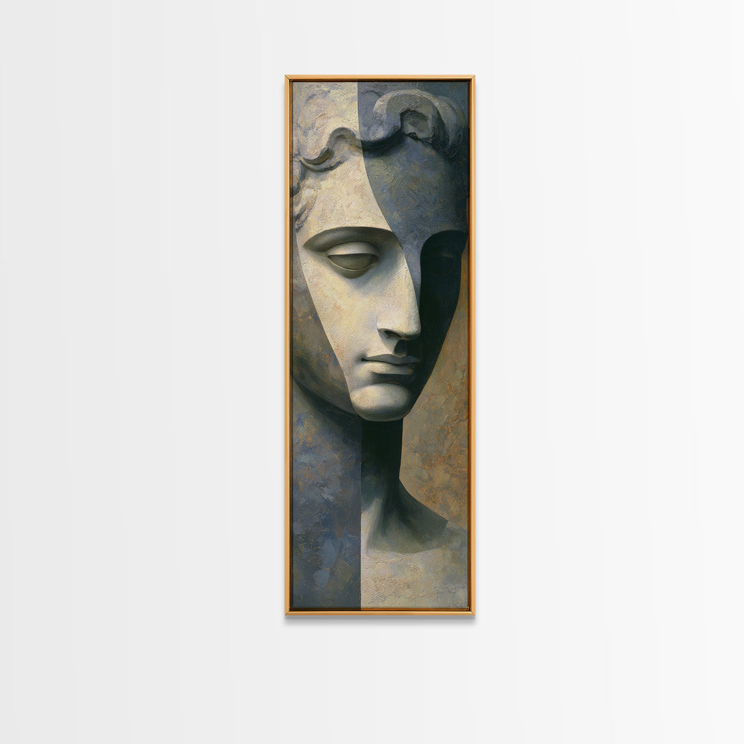 Classical Statue Bust Canvas Print, Law Office Art, Office Decor, Abstract Art, Counsel, Printable Art, Office Wall Art, LOA-1x3-60