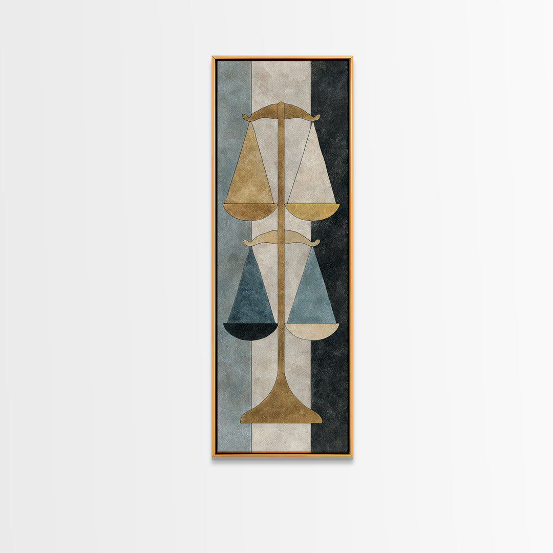 Classical Scales of Justice Framed Canvas Print, Law Office Art, Modern Decor, Office Decor, Fine Art, Counsel, Wall Decor, LOA-1x3-61