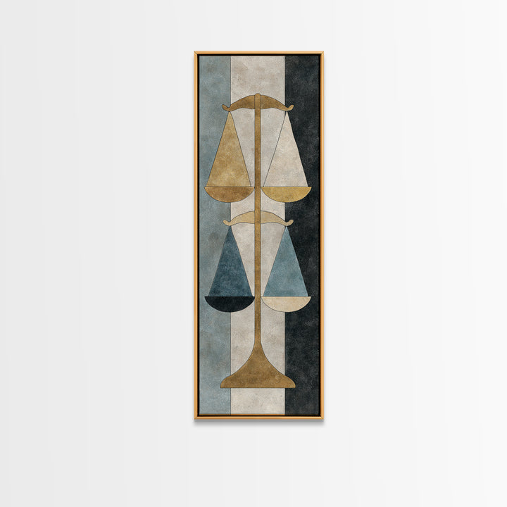 Classical Scales of Justice Framed Canvas Print, Law Office Art, Modern Decor, Office Decor, Fine Art, Counsel, Wall Decor, LOA-1x3-61
