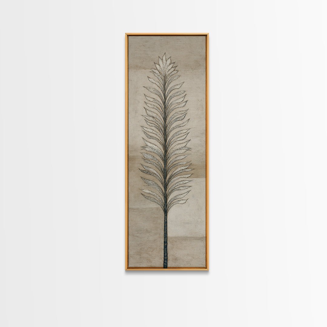 Minimal Line Drawing of Scales and Laurel Framed Canvas Print, Law Office Art, Lawyer Gift, Office Decor, Abstract Art, Counsel, LOA-1x3-70