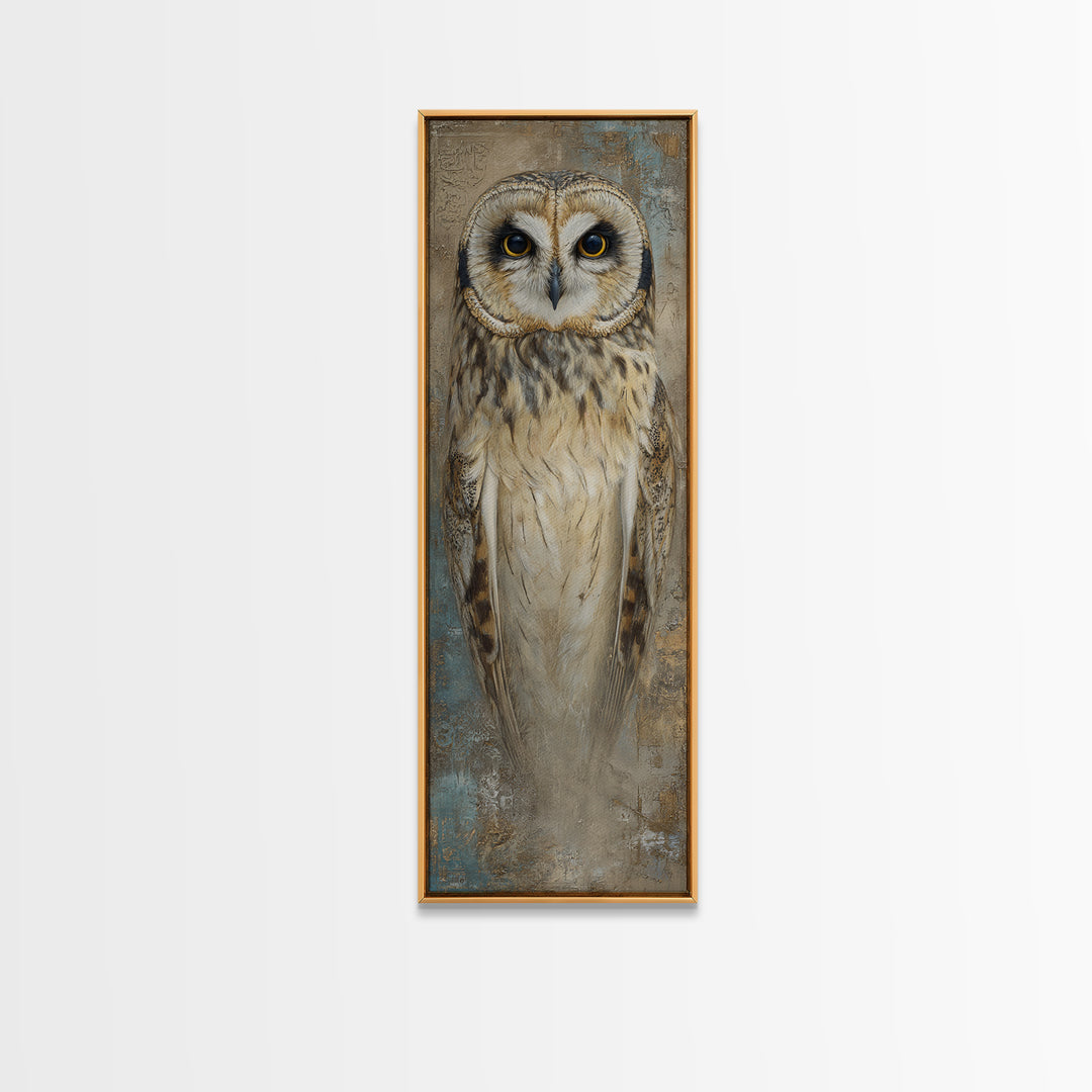 Owl Portrait Representing Wisdom Canvas Print, Law Office Art, Gallery Decor, Office Decor, Fine Art, Counsel, Contemporary Art, LOA-1x3-77