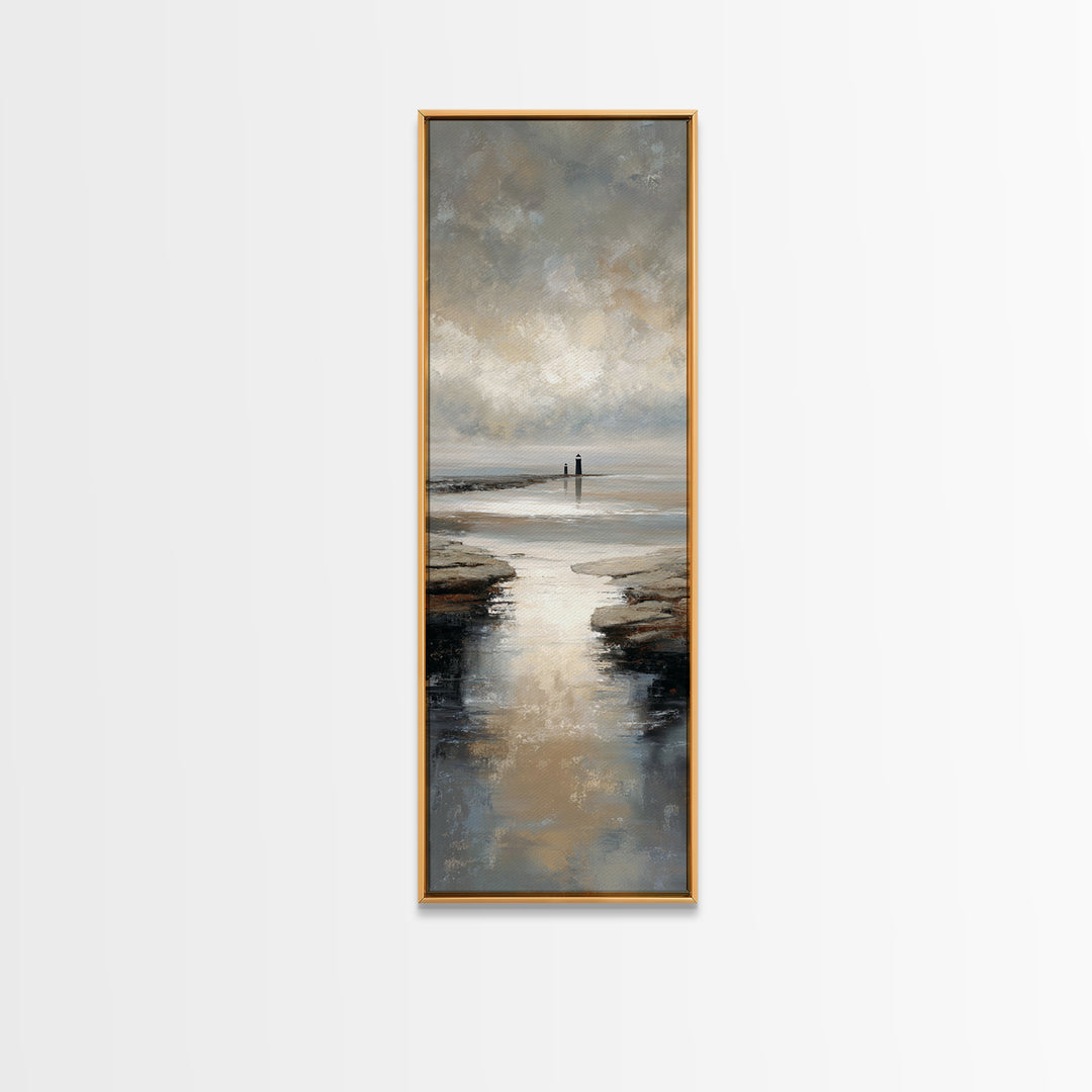 Stormy Landscape with Lighthouse as Guidance Metaphor Canvas Print, Law Office Art, Bookish Wall Art, Office Decor, Counsel, LOA-1x3-95