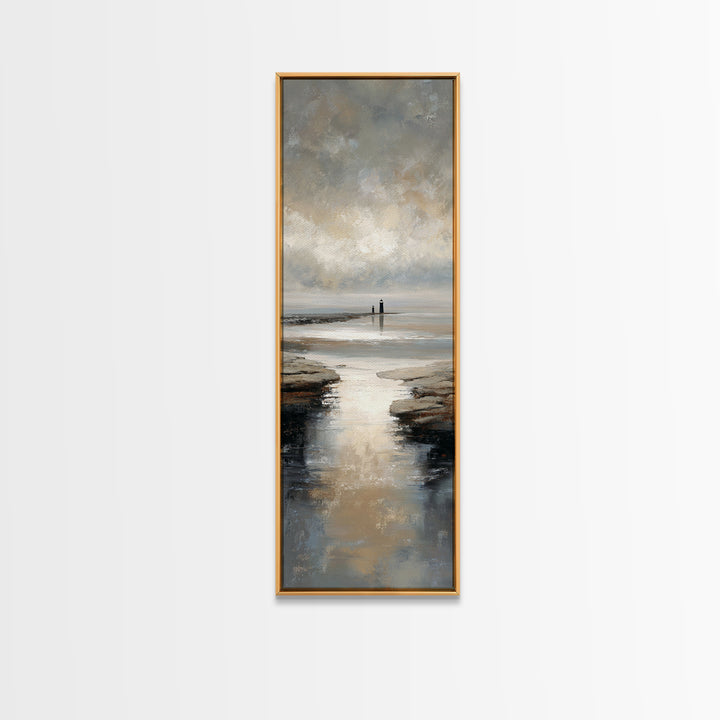 Stormy Landscape with Lighthouse as Guidance Metaphor Canvas Print, Law Office Art, Bookish Wall Art, Office Decor, Counsel, LOA-1x3-95