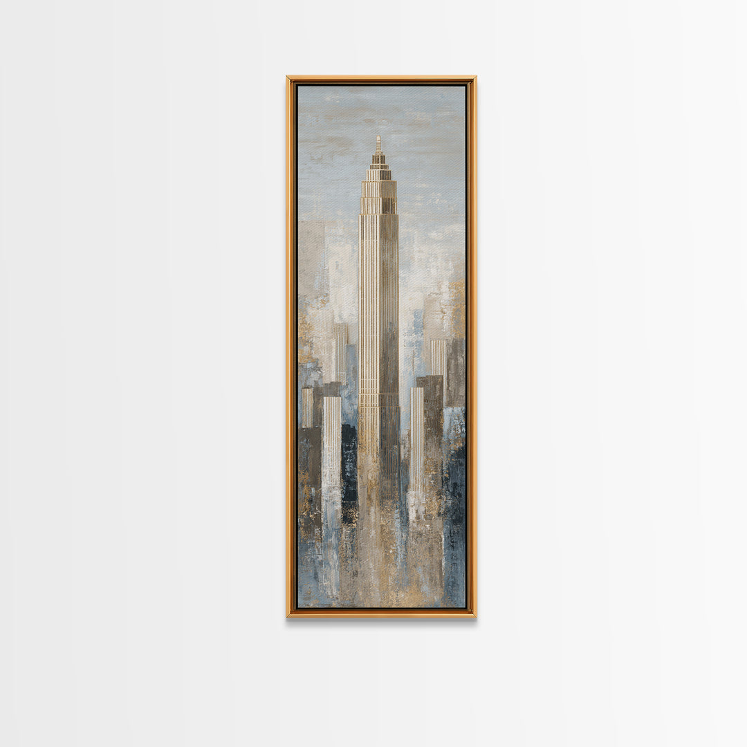 Quiet City Skyline Framed Canvas Print, Law Office Art, Office Wall Art, Office Decor, Fine Art, Counsel, Butterfly Art, LOA-1x3-96