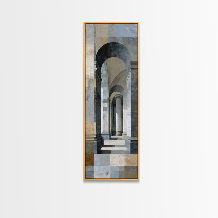 Architectural Arch and Column Abstraction Canvas Print, Law Office Art, Law School Gifts, Office Decor, Abstract Art, Counsel, LOA-1x3-98