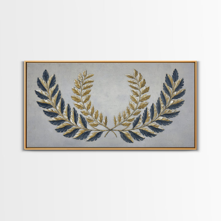 Roman Laurel Wreath Framed Canvas Print, Law Office Art, Lawyer, Office Decor, Fine Art, Counsel, Neutral Decor, Modern Decor, LOA-2x1-100