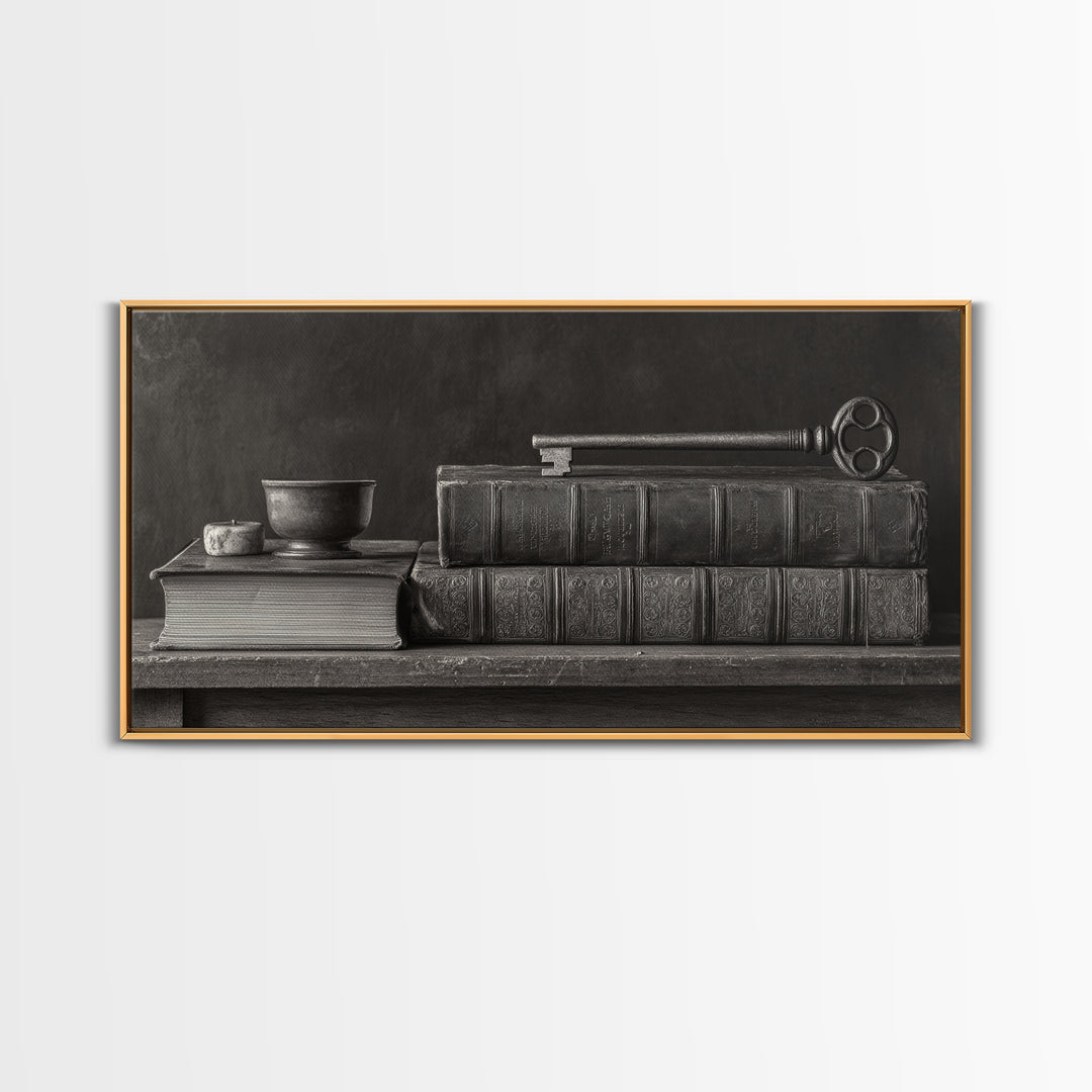 Classical Scales of Justice Framed Canvas Print, Law Office Art, Contemporary Art, Office Decor, Counsel, Metal Wall Decor, LOA-2x1-45