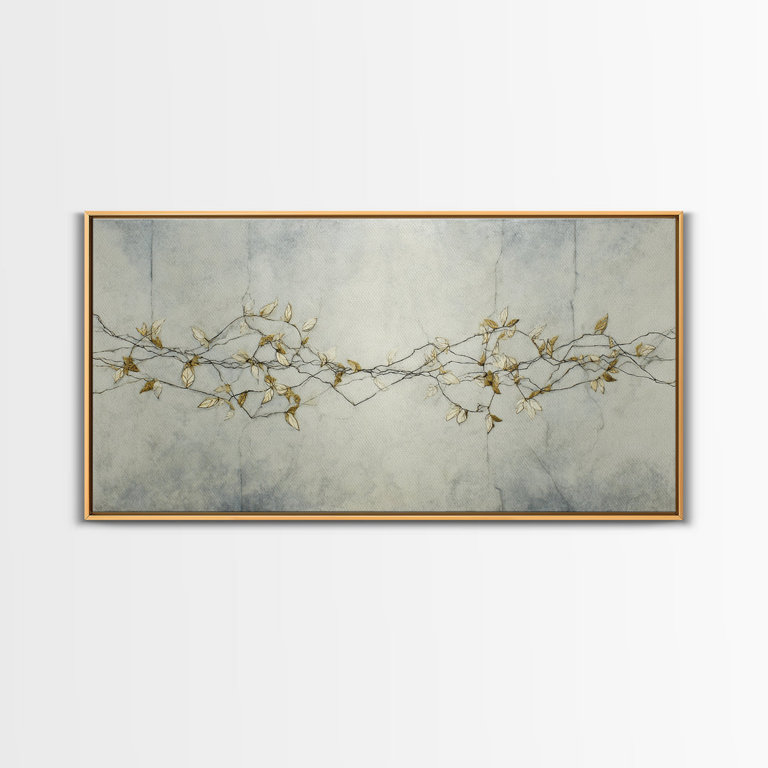 Minimal Line Drawing of Scales and Laurel Canvas Print, Law Office Art, Art Print, Office Decor, Abstract Art, Counsel, LOA-2x1-78