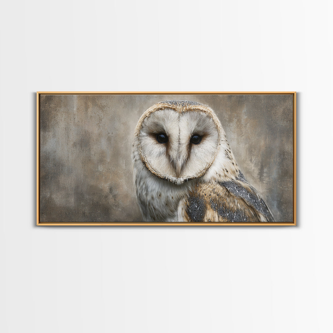 Owl Portrait Representing Wisdom Framed Canvas Print, Law Office Art, Decor, Office Decor, Fine Art, Counsel, Bookish Wall Art, LOA-2x1-85