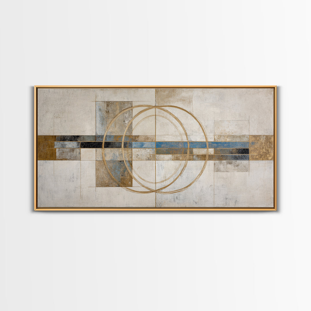 Gold Thread Knot Symbolizing Resolution Framed Canvas Print, Law Office Art, Textured Painting, Office Decor, Fine Art, Counsel, LOA-2x1-86