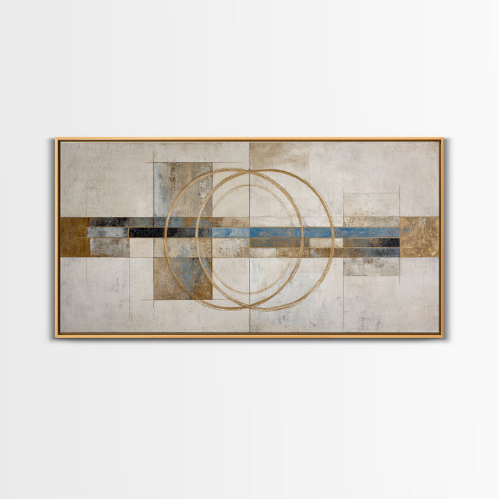 Gold Thread Knot Symbolizing Resolution Framed Canvas Print, Law Office Art, Textured Painting, Office Decor, Fine Art, Counsel, LOA-2x1-86