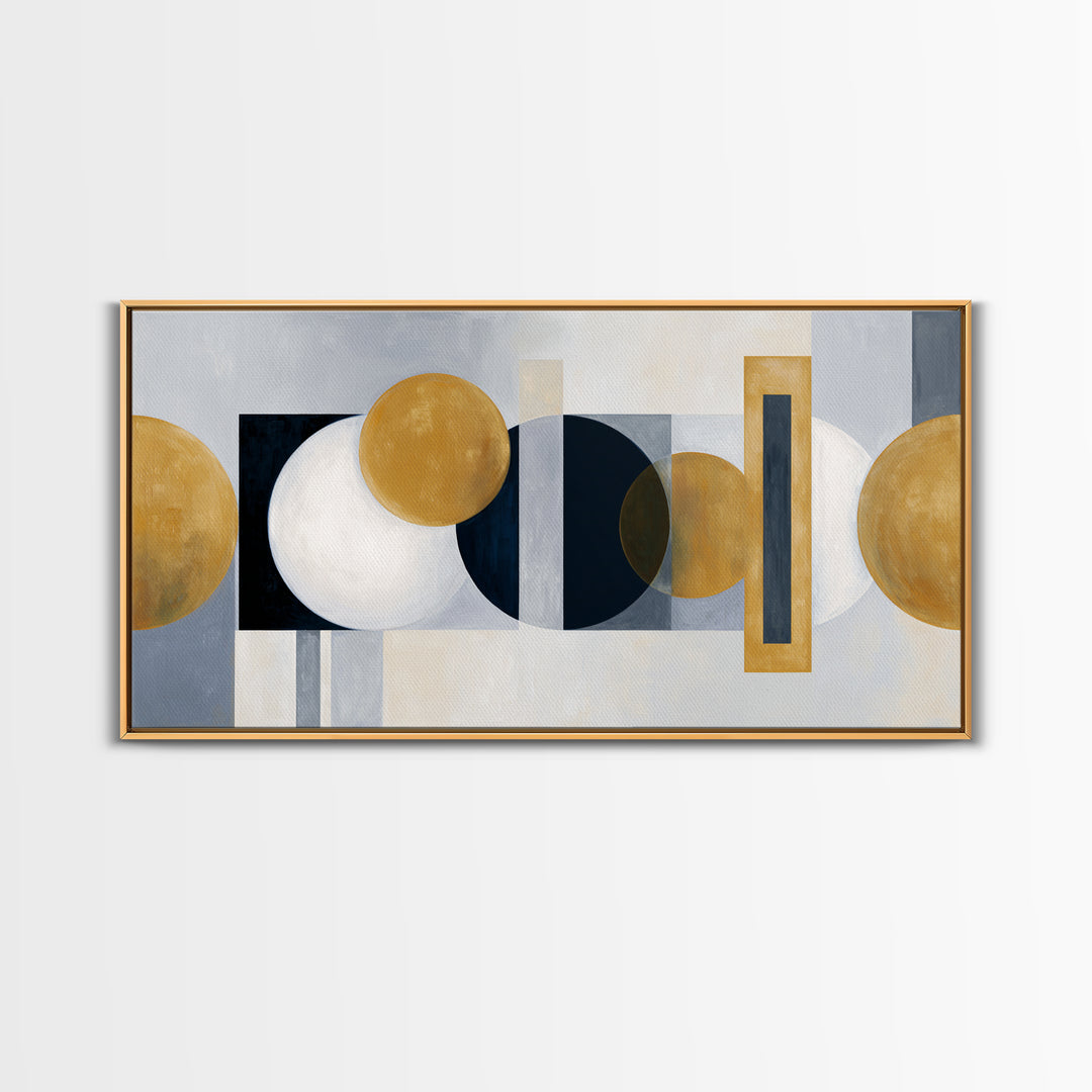 Balanced Geometric Forms Symbolizing Fairness Framed Canvas Print, Law Office Art, Office Decor, Abstract Art, Counsel, LOA-2x1-97