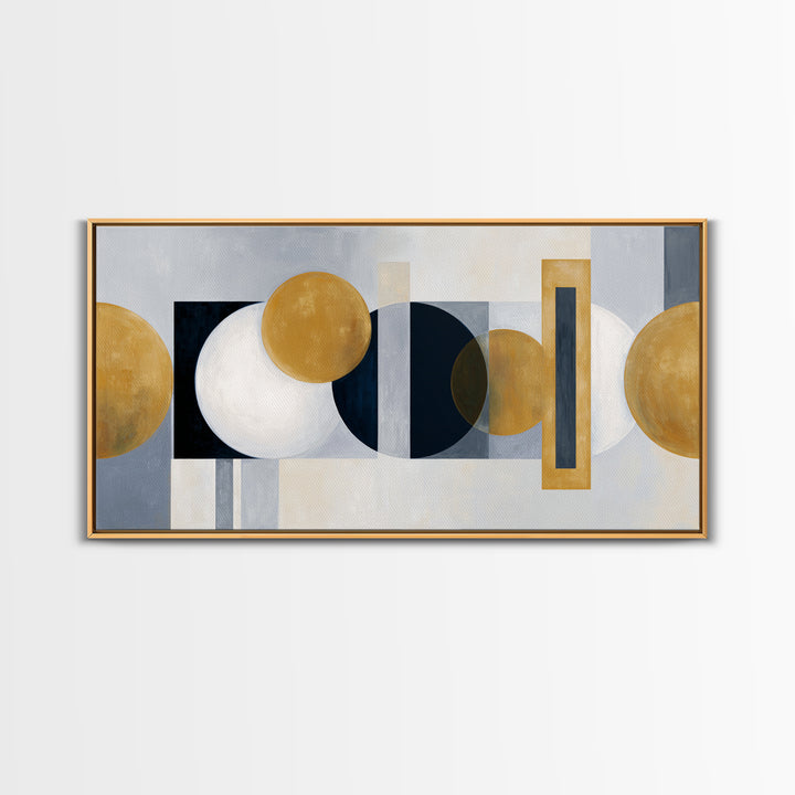 Balanced Geometric Forms Symbolizing Fairness Framed Canvas Print, Law Office Art, Office Decor, Abstract Art, Counsel, LOA-2x1-97