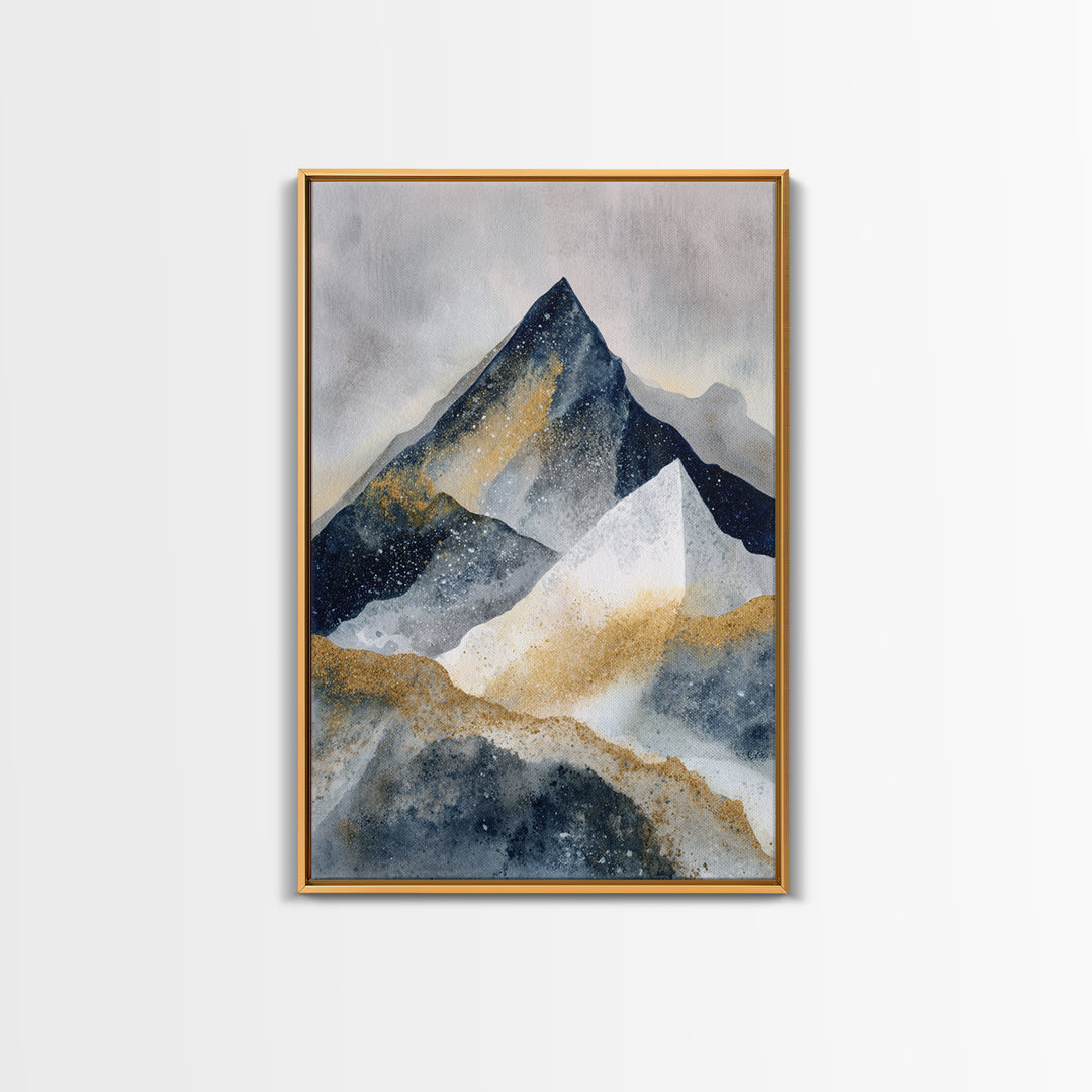 Ink Wash Mountain Symbolizing Stability Framed Canvas Print, Law Office Art, Washington Dc Art, Office Decor, Fine Art, Counsel, LOA-2x3-100