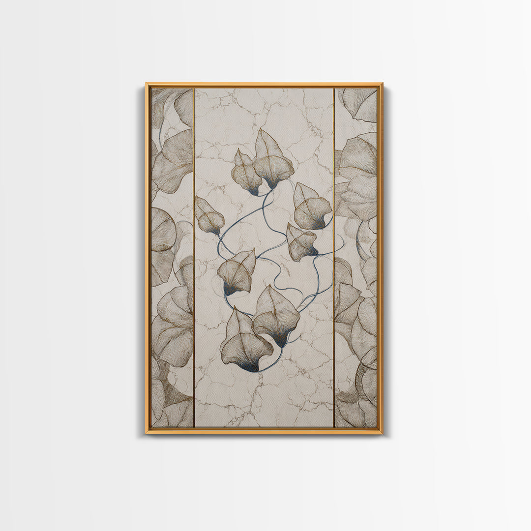 Minimal Line Drawing of Scales and Laurel Framed Canvas Print, Law Office Art, Fine Art Print, Office Decor, Abstract Art, LOA-2x3-18