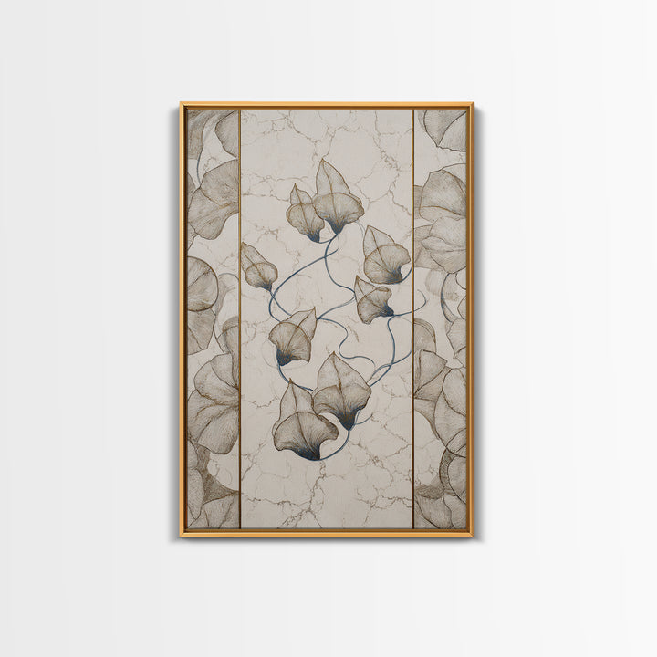 Minimal Line Drawing of Scales and Laurel Framed Canvas Print, Law Office Art, Fine Art Print, Office Decor, Abstract Art, LOA-2x3-18