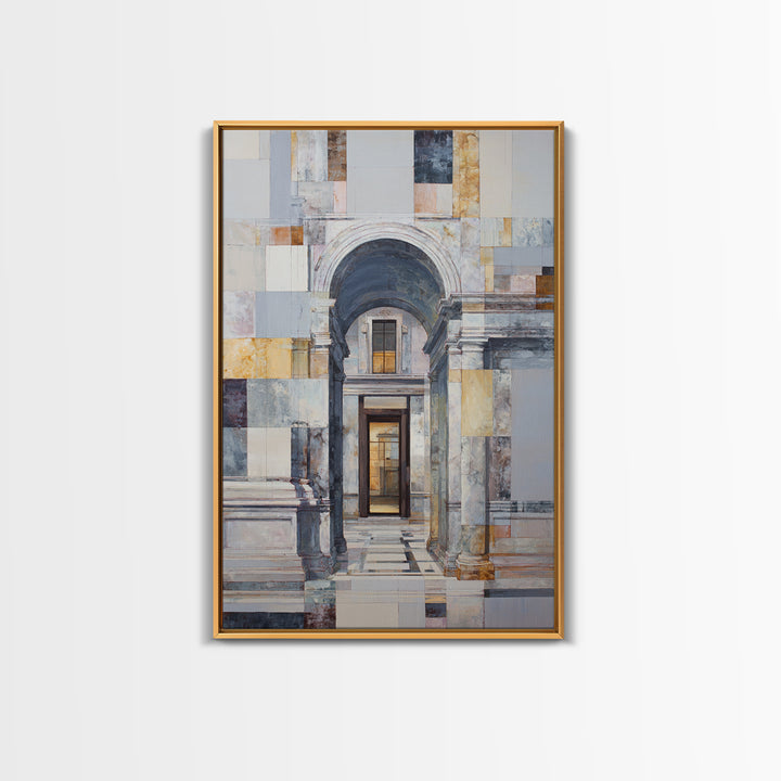Architectural Arch and Column Abstraction Framed Canvas Print, Law Office Art, Statement Artwork, Office Decor, Counsel, LOA-2x3-22