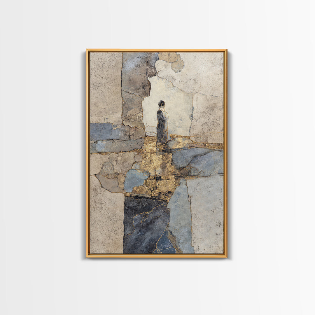 Gold Thread Knot Symbolizing Resolution Framed Canvas Print, Law Office Art, Home Decor, Office Decor, Abstract Art, Counsel, LOA-2x3-26