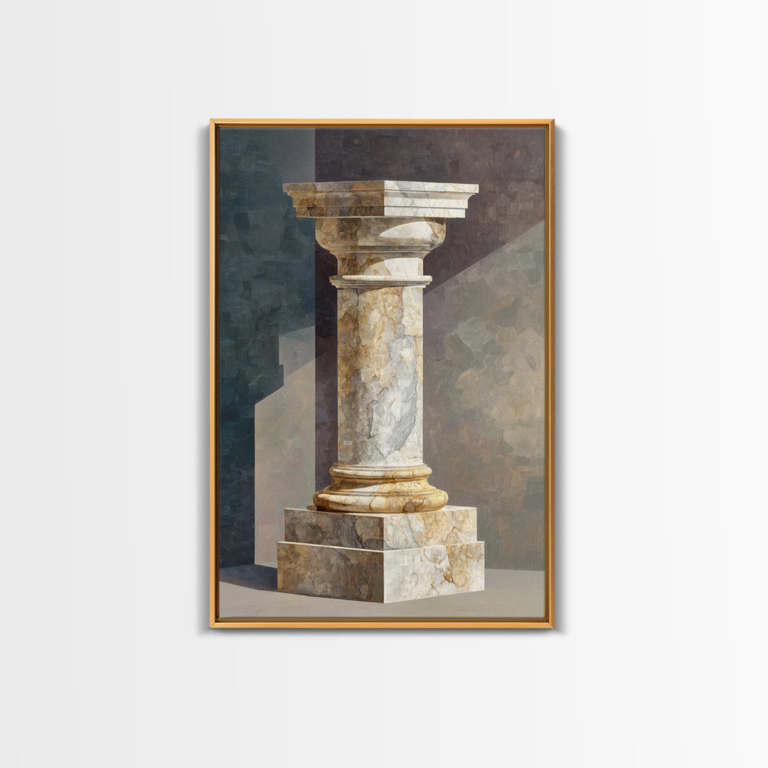 Marble Courthouse Column Study Without Building Scene Canvas Print, Law Office Art, Office Decor, Watercolor Art, Counsel, LOA-2x3-35