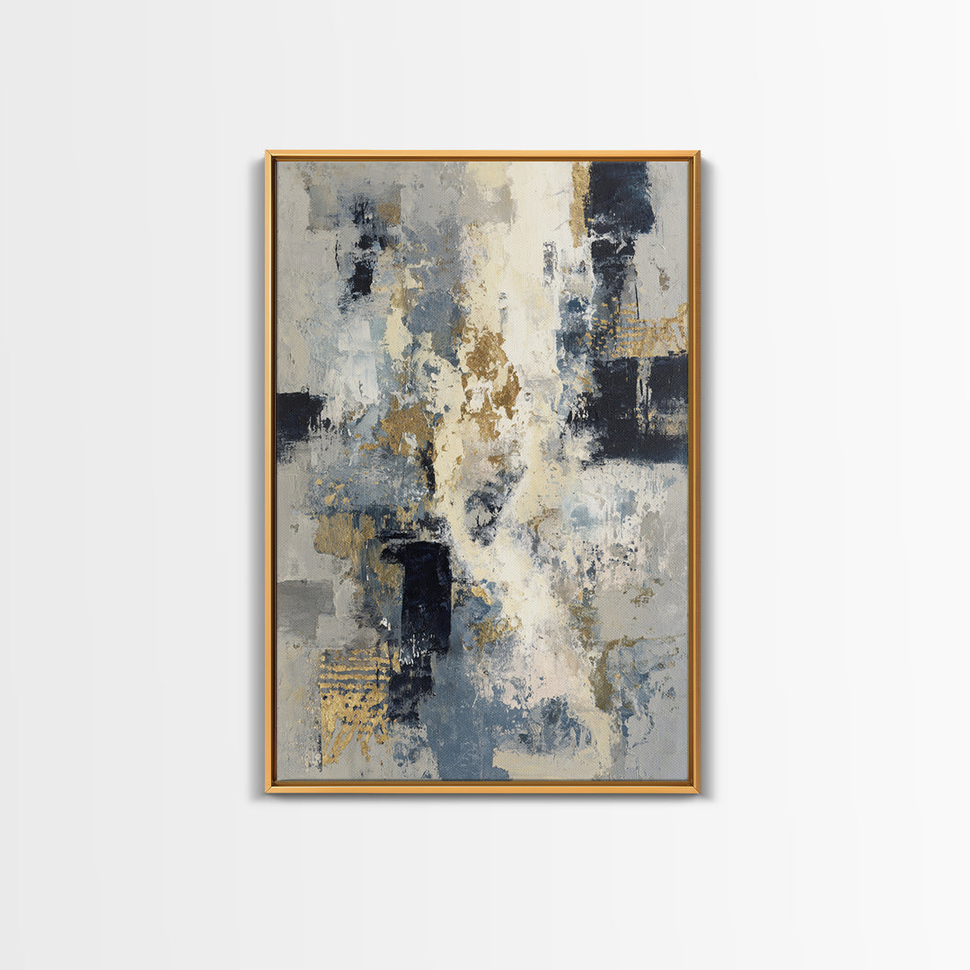 Abstract Navy and Gold Composition for Authority Canvas Print, Law Office Art, Office Wall Decor, Office Decor, Counsel, LOA-2x3-36