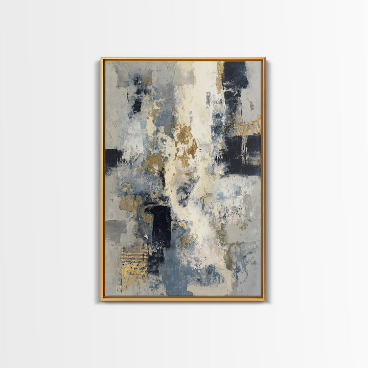 Abstract Navy and Gold Composition for Authority Canvas Print, Law Office Art, Office Wall Decor, Office Decor, Counsel, LOA-2x3-36