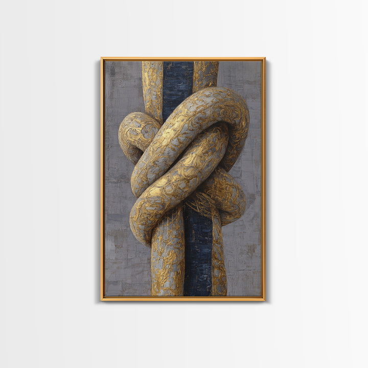 Gold Thread Knot Symbolizing Resolution Canvas Print, Law Office Art, Boho Decor, Office Decor, Counsel, Digital Prints, LOA-2x3-50