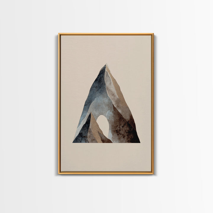 Ink Wash Mountain Symbolizing Stability Framed Canvas Print, Law Office Art, Lawyer Office Decor, Office Decor, Counsel, LOA-2x3-52