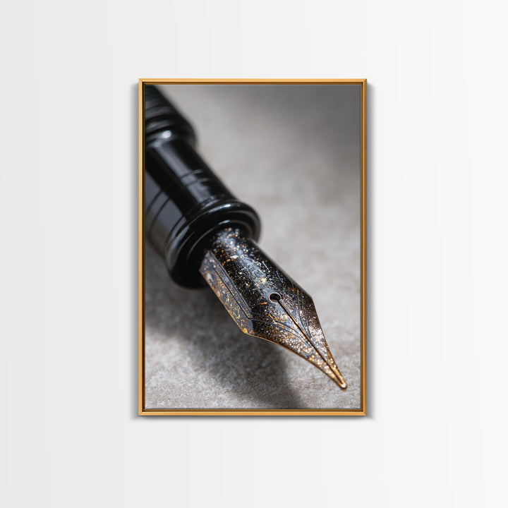 Fountain Pen Nib Closeup Canvas Print, Law Office Art, Office Wall Decor, Office Decor, Fine Art, Counsel, Law School, LOA-2x3-7